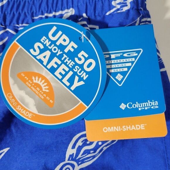 Columbia PFG Swim Trunks Boys Youth XL 18/20 Super Backcast Shorts UPF 50 Lined - Picture 9 of 12